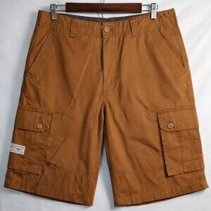 Parish Nation Brown Utility Cargo Bermuda Shorts Size 34 NWOT